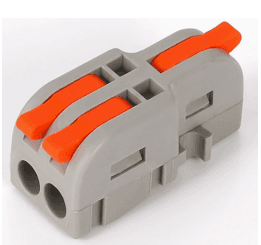 Press-On Wire Connector, 1-2 Port, 250V 32A, 24-10AWG Input, 28-12AWG Output, Grey PC Housing