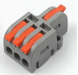 Press-On Wire Connector, 1-3 Port, 250 V 32 A, 24-10 AWG, Polycarbonate Housing