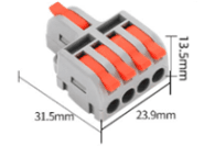 Press-On Wire Connector, 1-4 Port, 250V 32A, PC Housing, 24-10 AWG Soft Wire