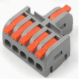 1–5 Port Press-On Wire Connector, 250 V 32 A, 10–28 AWG, Polycarbonate Housing
