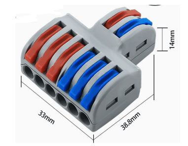 Press-On Wire Connector, 2–6 Port, 400V 32A, 10–28AWG Input/Output
