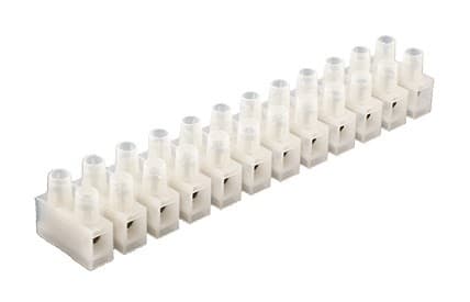 12-Position Terminal Block, 4mm² 10A PA66 Housing with Zinc-Copper Alloy Contacts