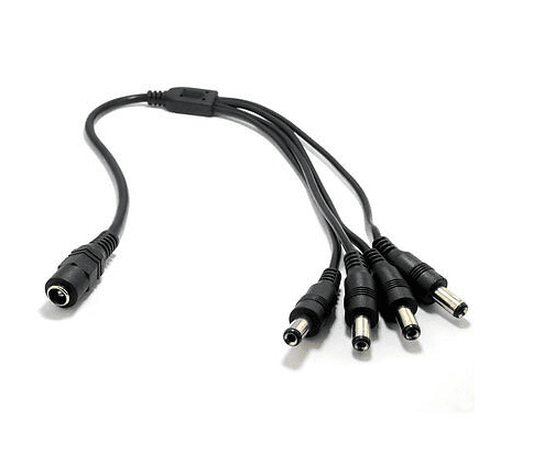 DC 5.5mm Female Jack to 4-Way Male Plug Splitter Cable, 18 In., 300V