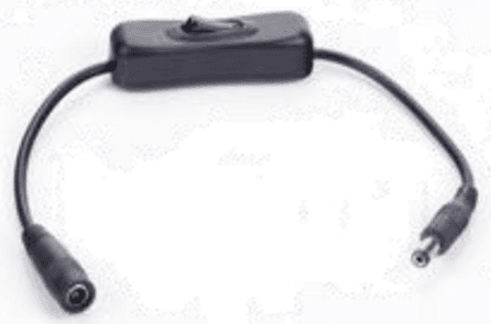 DC 5.5mm Female Plug with Inline Switch and Male Plug End, 1-Year Warranty