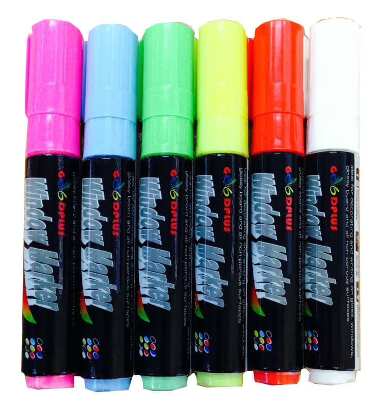 Discontinued Item- Fluorescent marker for menu light box 6pcs  set