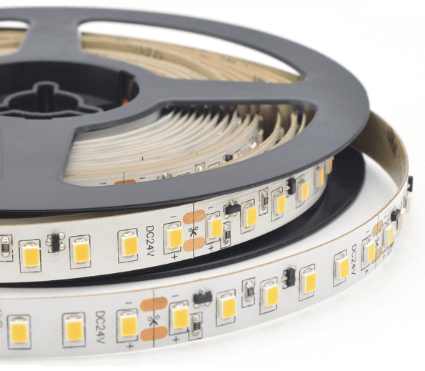 Discontinued Item- CRI 97 Series LED Strip Light 360lm  m 5000K 24VDC 60 chips  m 4.8w  m IP20 SMD2835 2OZ FPC-8mm PCB 3M Adhesive Backing 5m  roll CE RoHS UL Listed 3 yr warranty