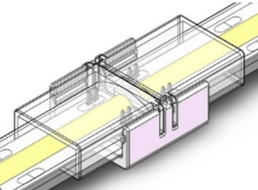 Strip-to-Strip Transparent Connector for 2-Pin 10mm COB Waterproof LED Strip, 5-Pack