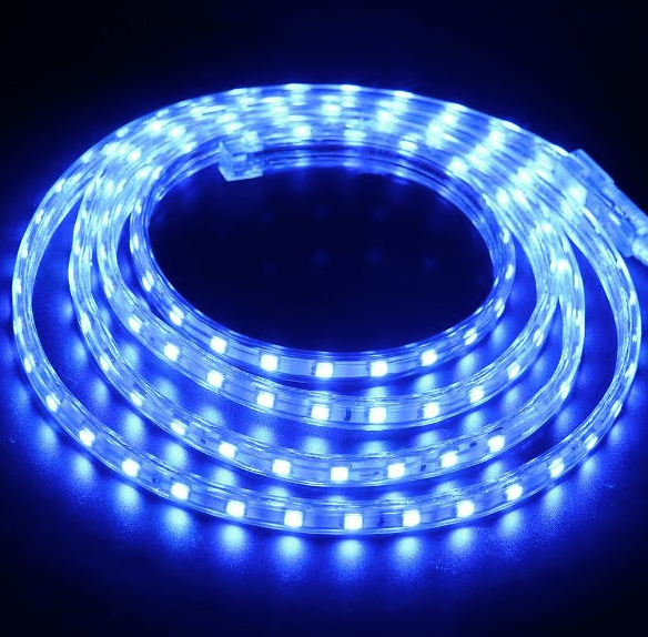 9.5mm pin, 14.5*7.5mm LED Rope Light, 50m, 110VAC, Green, 8W/meter, 22lm/chip, 60 chip/meter, IP67, 1 yr warranty, PVC coating, sold by meter