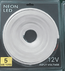 6mm LED Neon Rope Light, 10000K, 12VDC, 8W/m, IP67, 5m Roll