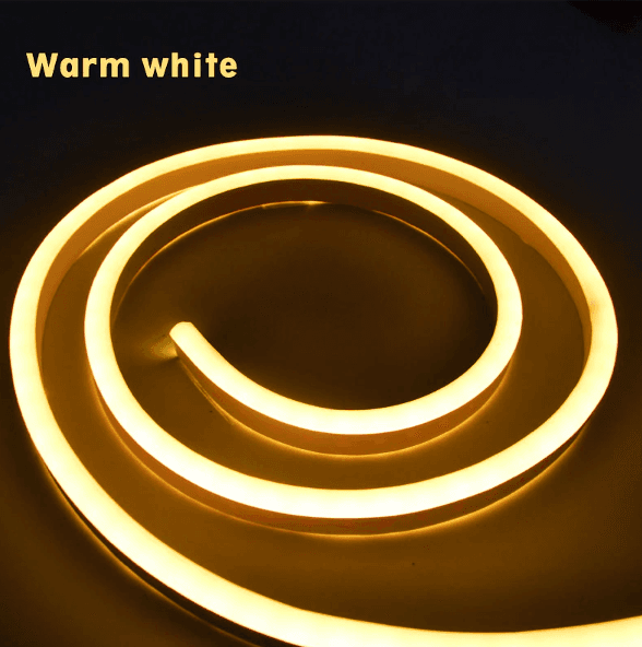 6mm LED Neon Rope Light, 12V DC, 3000K Warm White, IP67, 8W/m