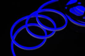 Blue Silicone LED Neon Flex Strip, 6W/m, 110V AC, IP67, 50m Roll