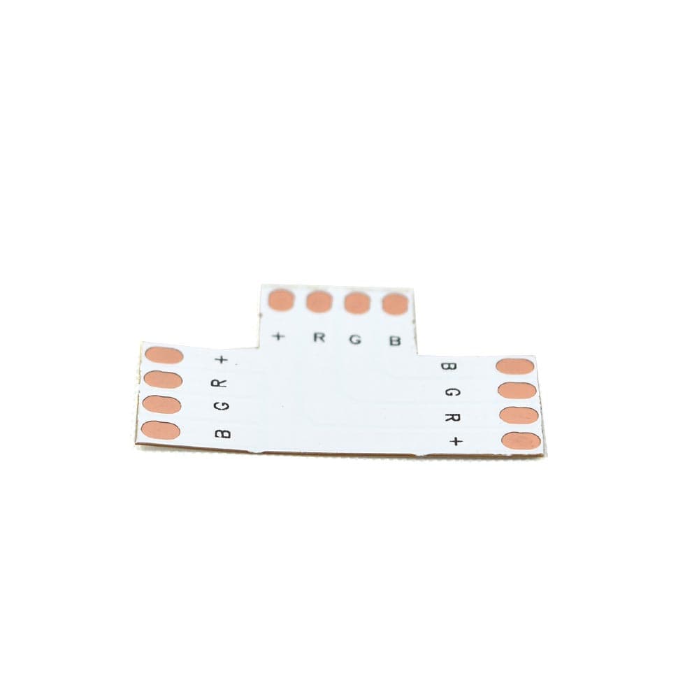 T-Shape 4-Conductor 12mm PC Board Connector for LED Strip Lighting