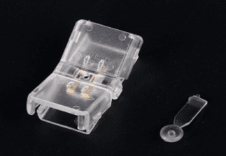 IP65 PC-to-PC Board Clear Connector for 10mm Outdoor Single-Color LED Strip