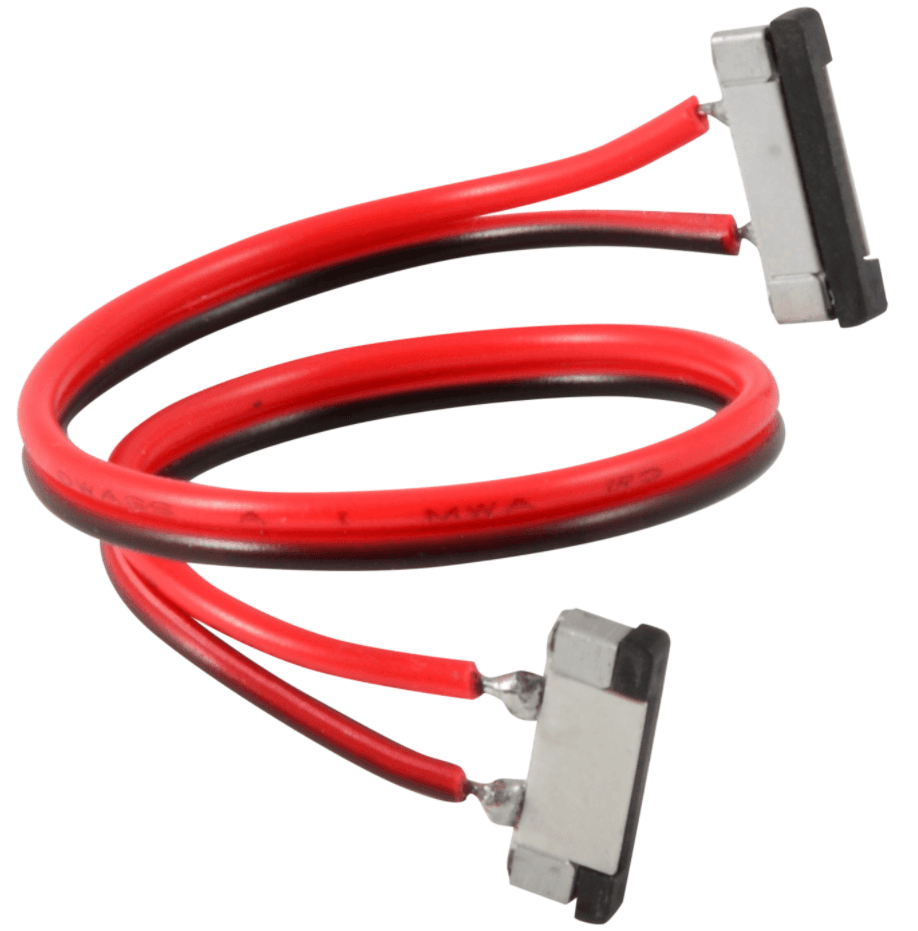 2 Wires 6", 2 end slim connector, 10mm PC board, for SMD 5050 single color 30-60LEDS/M 5pcs/bag