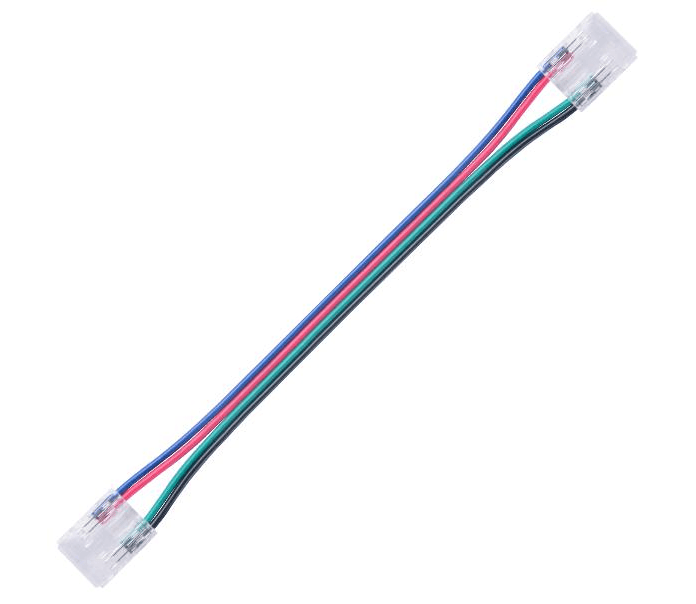 Connector for COB strip IP20  Strip to Strip Bridge   150mm 22AWG PVC Black-Green- Red-  Blue   12mm 4 pin, DC3V~24V / 3.5A   5 PC/Bag