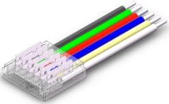 RGBCCT 6-Pin LED Strip to Wire Connector, 15 cm Leads, 12 mm PCB, IP20 (5-Pack)