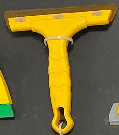 Discontinued Item- Yellow Squeegee with handle - hard 5.75in
