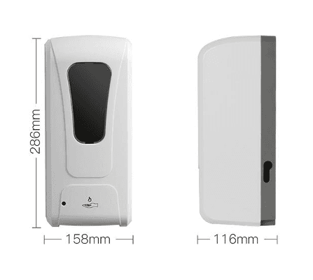 Discontinued Item- Automatic Gel Dispenser 1ABS material 2Size 130x115x270mm 3Refillable bottle(1000ML)  4Support DC (6V  1A5.5  2.1MM)and battery(4 pcs R14 size C) 6Suitable for foam gel & liquid - no returns or exchanges