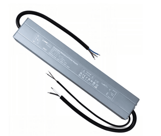 LUMIPRO Outdoor ETL Power Supply,100-130VAC, 24VDC/300W/12.5A, IP67 Triac and 0-10V Dimmable Output Wires:Red & Black Power Efficiency :85%~90%, Dimen: 30.5x5x3cm, 3yr, Warranty,