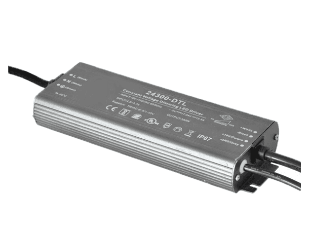 Discontinued Item- Lumipro 24VDC 300W Waterproof LED Power Supply 120VAC Input IP67 UL Listed Triac and 0-10V Dimmable with Dimmer Switches Dim   228x7.2x3.2cm
