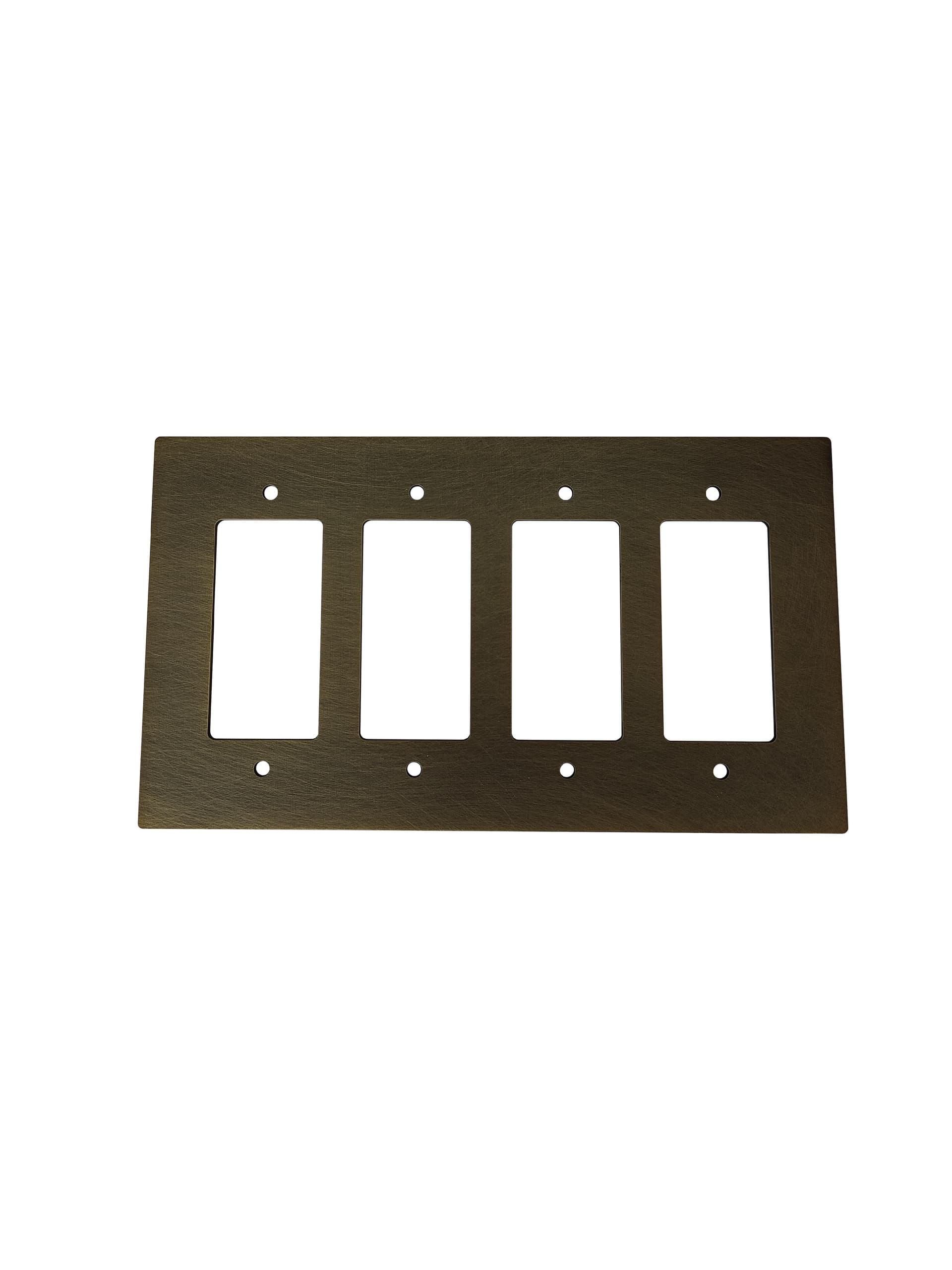 4-Gang Wall Plate Cover, Bronze with Patina Finish