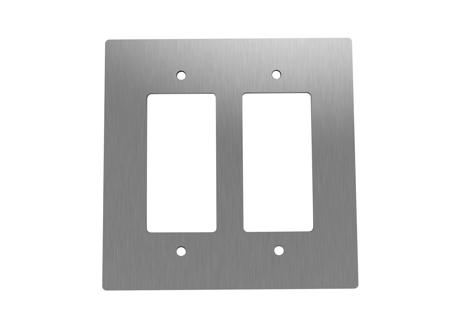 2-Gang Wall Plate, Stripped Brass Finish, Standard Electrical Box Mount