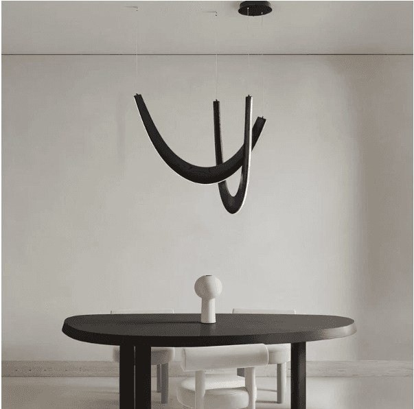 Chandelier, 26 W, 3000 K, 100 lm/W, IP20, Black Metal, Wood and Glass, 36.2 x 33.4 in