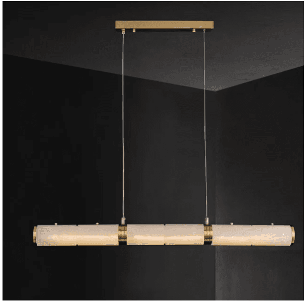 RS CHANDELIER MIGLAN Color: Gold & White Material: Alabaster Marble & Copper, Dimensions: 39 in - 100cm