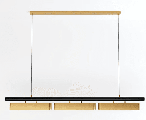 RS CHANDELIER MUNIRA Color: Gold & Black Material: Brass, Dimensions: 55in - 140cm