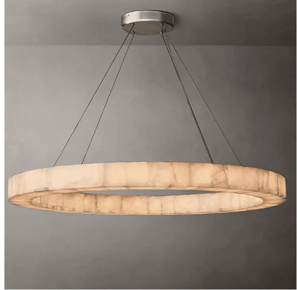 RS CHANDELIER TEVA ROUND Color: Nickel Material: Alabaster Marble & Copper, Dimensions: 30 x 3 in - 76 x 7.6cm