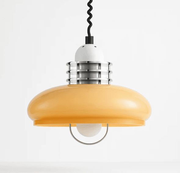 LED Pendant Light, 5 W, 3000 K, 90-260 VAC, Chrome and Beige Iron and Acrylic Body