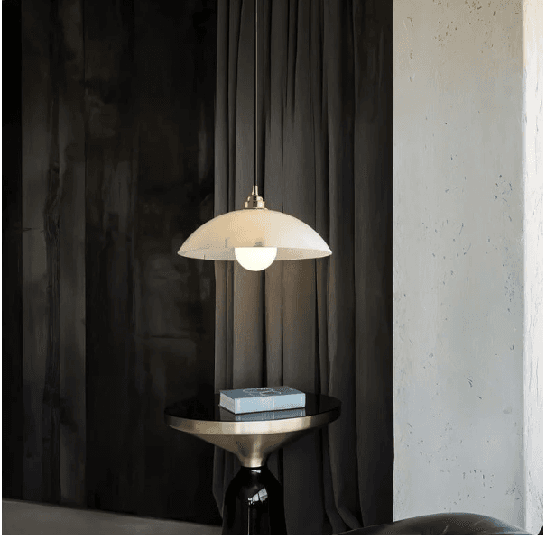 Cupola Pendant Light, Alabaster Marble and Copper, 11.8 in Dome, IP20, 120–240V AC
