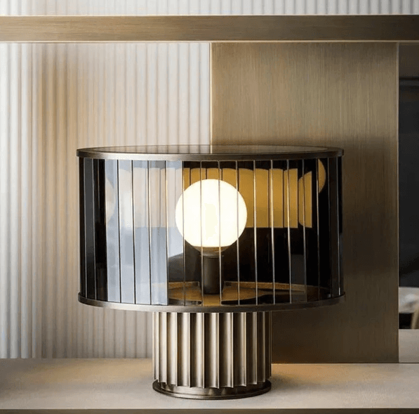 Luceo Table Lamp, Copper Finish, Glass and Iron Body, IP20, 120-240 V AC