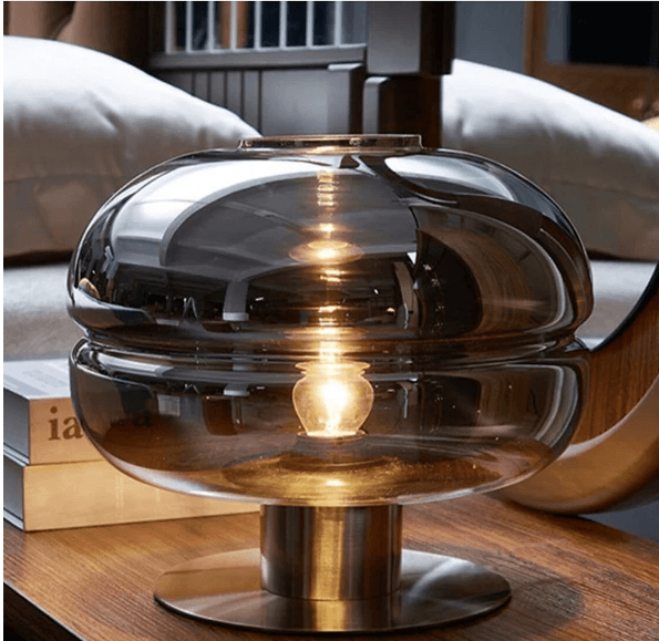 Shurra Spherical Glass Table Lamp, IP20, 120-240V, Silver Finish