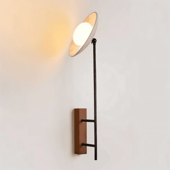 Briso Travertine & Wood Wall Lamp, 9W, IP20, Wall-Mounted Ambient Uplight