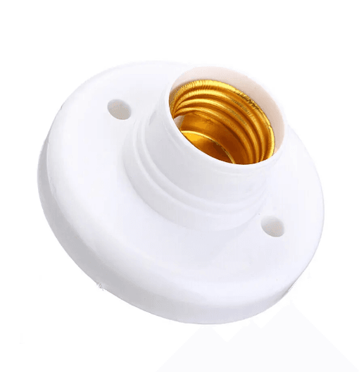 E27 Light Bulb Lamp Socket Holder White round E27 Light Bulb Base Universal Plastic Lamp Holder Home Light bulb socket 77*40mm