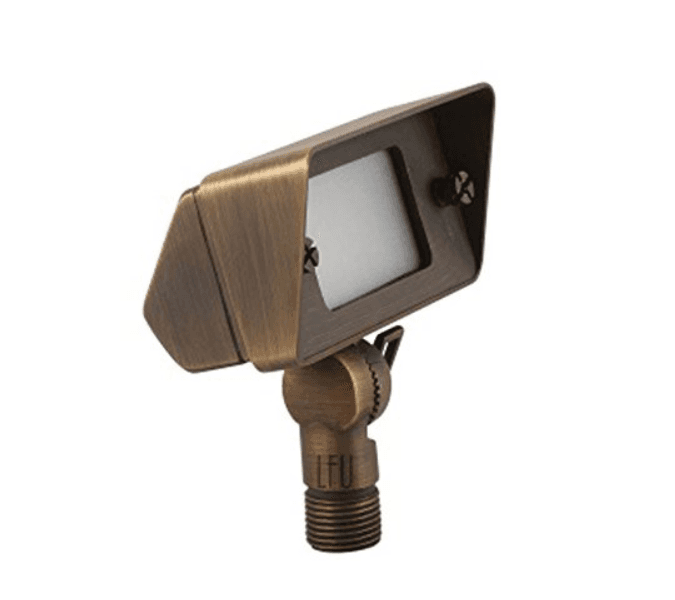 Solid Brass G4 Landscape Flood Light, 12V, Up to 50W, Adjustable Angle