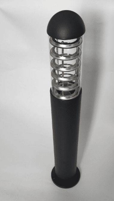 Outdoor LED Bollard, Black Aluminum, E27 Base, 108 x 800mm