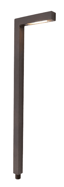 L-Shape Path Light, G4 Lamp Base, 40W Max, IP65, 12V Low Voltage, Brass Finish