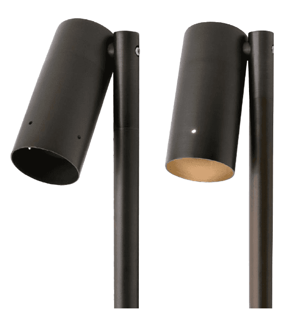 Brass Path Light, MR16 12V Low Voltage, IP65, Antique Bronze, 2.2 in DIA x 22.7 in H