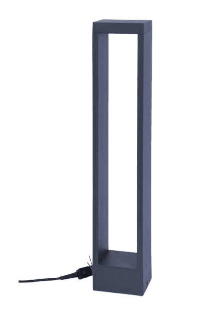 Outdoor Rectangular COB LED Bollard, 10 W, 410 lm, IP65, 120 x 800 mm Black Aluminum