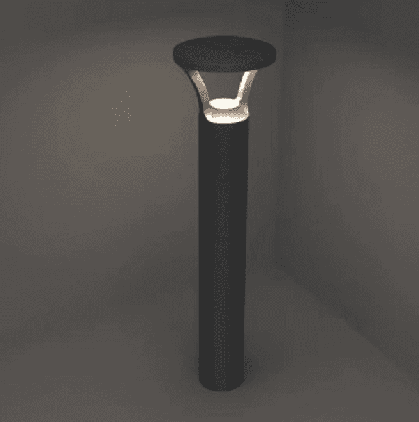 Outdoor LED Bollard, 10/18/25W Selectable, 3CCT, IP65, Black Die-Cast Aluminum