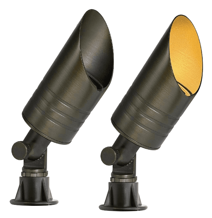 Solid Brass MR16 Landscape Spotlight, IP65, 12V Low Voltage, Antique Bronze