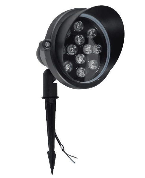 Garden Spot Spike Light, 12 W, 4000 K, IP66, Aluminum Body, 145 mm Diameter