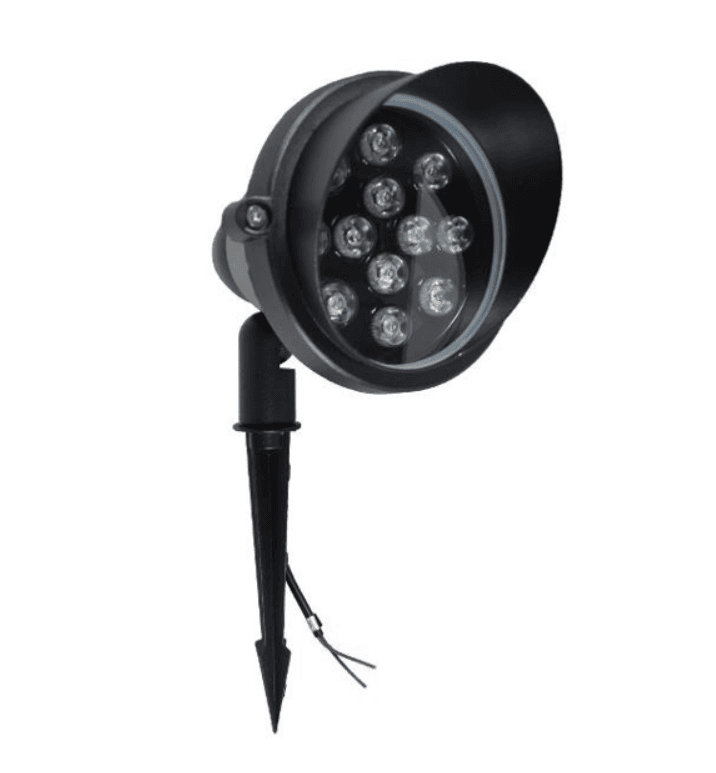 Discontinued Item- FINAL SALE - Limited 30-day Warranty- Price Drop 20%-LED Inground Shell light w Spike 12Watt AC85-265V 145mmxH190mm Day white 6000K IP65 90LM W Epistar SMD3528 Aluminum Wire 0.4M
