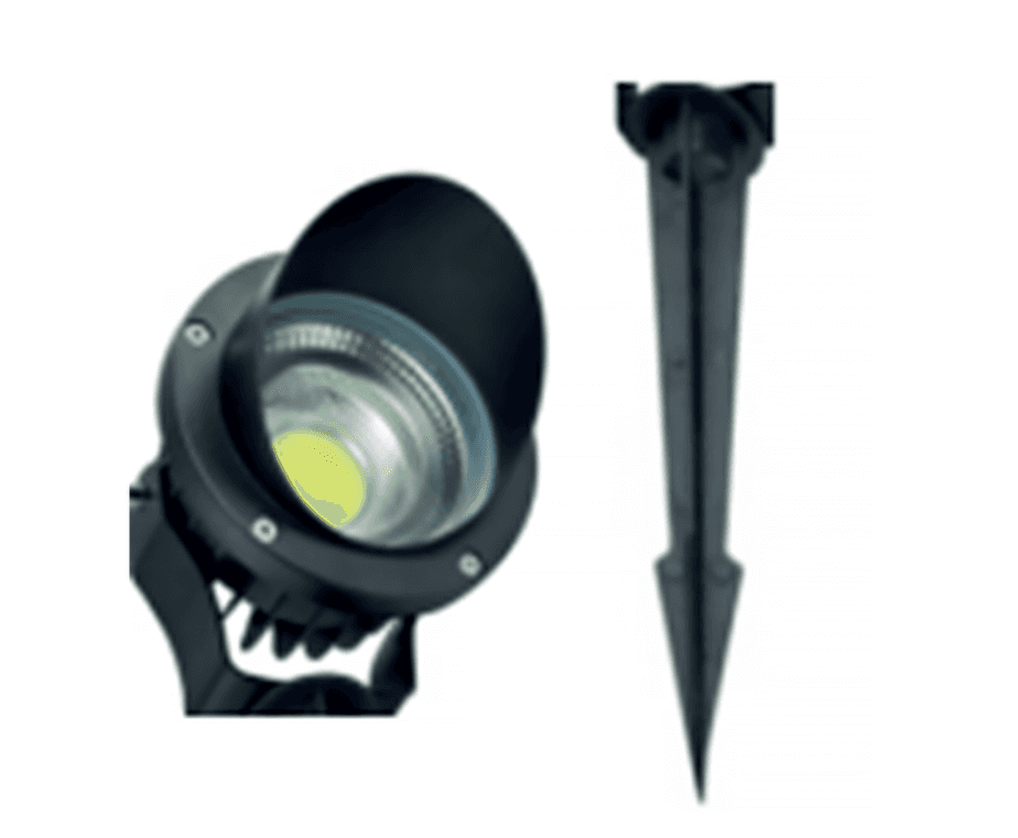 Discontinued Item- LED Inground Cob Shell light w Spike 15Watt 12Vdc 140mmx315mm White 6000K IP65 90LM W Epistar SMD3528 Aluminum Wire 0.4M 1 Year Warranty 90degree lens