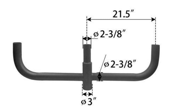 Bullhorn Adapter for 3" Pole, Three 2-3/8" Arms, Bronze Finish