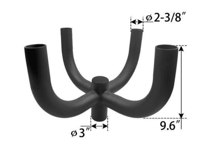 Bullhorn Adapter for 3-Inch Pole with Four 2-3/8-Inch Arms, Bronze Finish