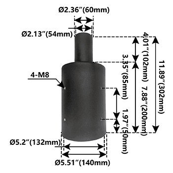 Discontinued Item- LIQUIDATION - Limited 30-day Warranty Vertical Tenon Reducer fits 5in round pole reduces to 2-3 8thin tenon bronze finish
