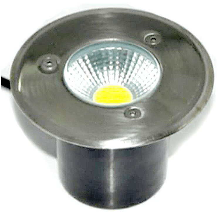 Underground COB LED Light, Round, 7W 6000K 12VDC, IP65, Stainless Steel
